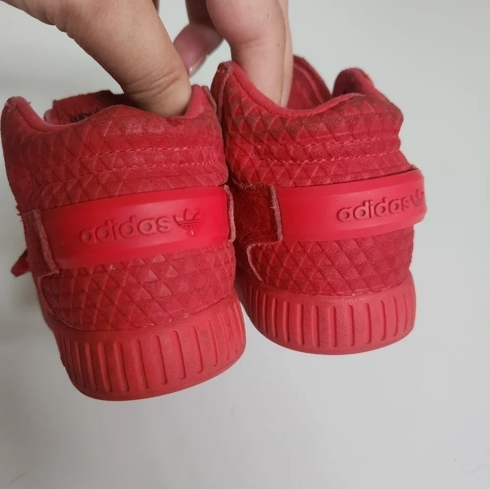 ADIDAS | Tubular Invader suede sneakers red sz 6